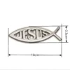 Metal Jesus Fish Stickers Applicable to Car Trunk, Fender and Rear Bumper, 3D Metal Stickers, Christian Badge