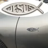 Metal Jesus Fish Stickers Applicable to Car Trunk, Fender and Rear Bumper, 3D Metal Stickers, Christian Badge