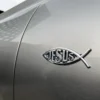 Metal Jesus Fish Stickers Applicable to Car Trunk, Fender and Rear Bumper, 3D Metal Stickers, Christian Badge