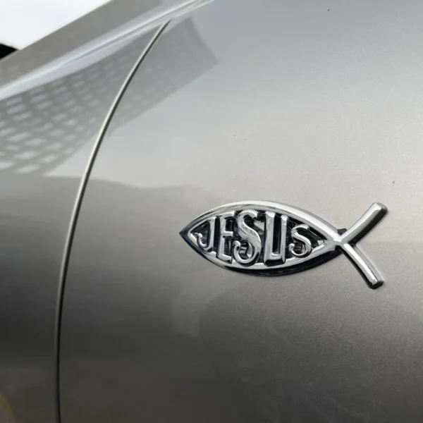 Metal Jesus Fish Stickers Applicable to Car Trunk, Fender and Rear Bumper, 3D Metal Stickers, Christian Badge
