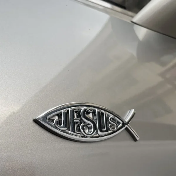 Metal Jesus Fish Stickers Applicable to Car Trunk, Fender and Rear Bumper, 3D Metal Stickers, Christian Badge